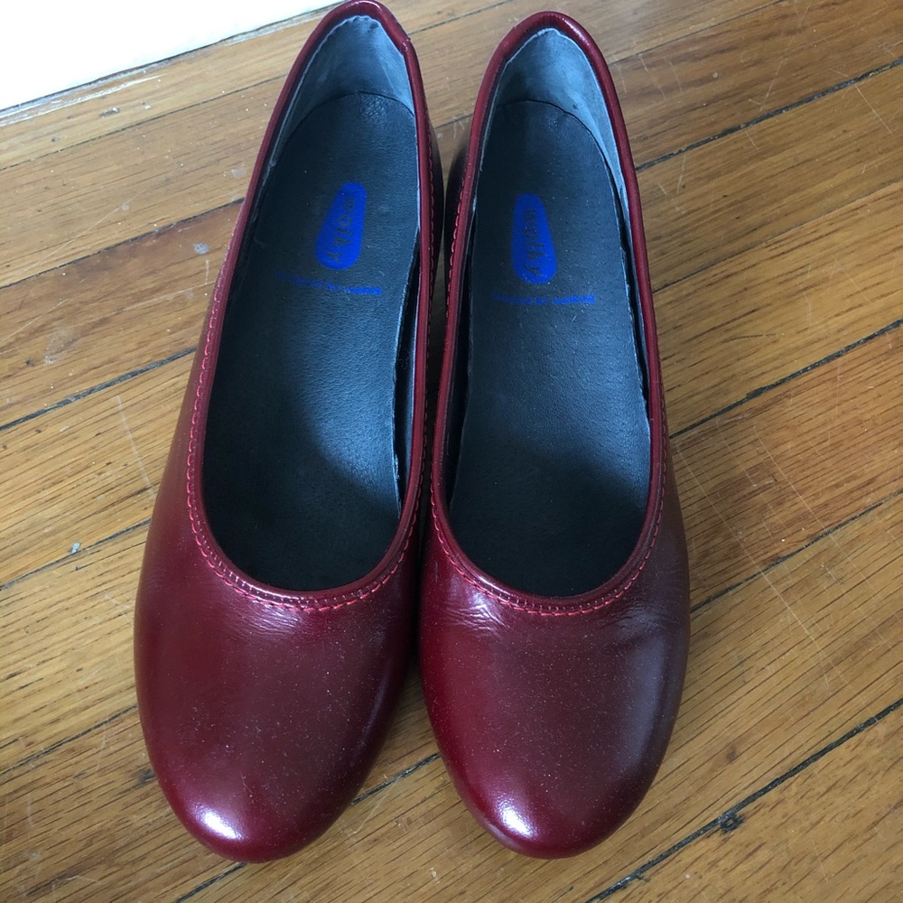 Wolky Wedges Dark Red Comfort Shoes 39 8.5
